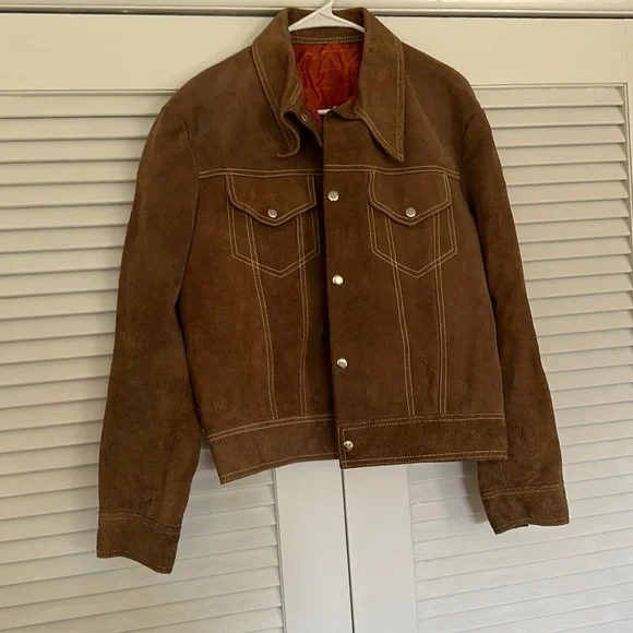 Vintage brown leather suede amazing jacket